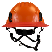 Type II + Non-Vented Orange Safety Helmet with Red FlexBrim (T2NORFBRD - Front)