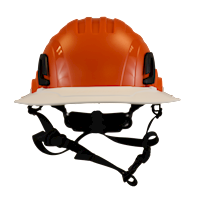 Type II + Non-Vented Orange Safety Helmet with White FlexBrim (T2NORFBWH - Front)