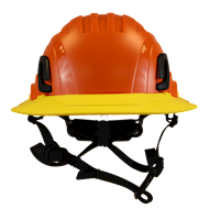 Type II + Non-Vented Orange Safety Helmet with Yellow FlexBrim (T2NORFBYL - Front)