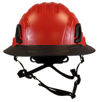 Type II + Non-Vented Red Safety Helmet with Black FlexBrim (T2NRDFBBK - Front)