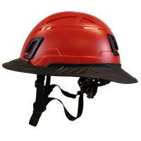 Type II + Non-Vented Red Safety Helmet with Black FlexBrim (T2NRDFBBK - Left)
