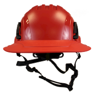 Type II + Non-Vented Red Safety Helmet with Red FlexBrim (T2NRDFBRD - Front)