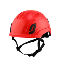 Type II + Non-Vented Red Safety Helmet with Mips Technology (T2NRDM - Three Quarter View)