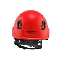 Type II + Non-Vented Red Safety Helmet with Mips Technology (T2NRDM - Back)