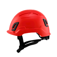 Type II + Non-Vented Red Safety Helmet with Mips Technology (T2NRDM - Left)