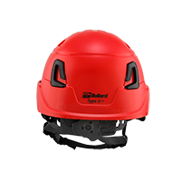 Type II + Non-Vented Red Safety Helmet (T2NRD - Back)