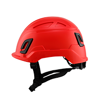 Type II + Non-Vented Red Safety Helmet (T2NRD - Left)