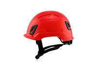Type II + Non-Vented Red Safety Helmet (T2NRD - Left Side)