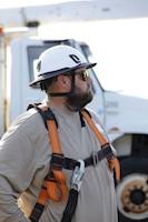 Type II + Non-Vented White Safety Helmet with Black FlexBrim (T2NWHFBBK - Action-2)