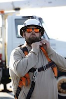 Type II + Non-Vented White Safety Helmet with Black FlexBrim (T2NWHFBBK - Action-3)