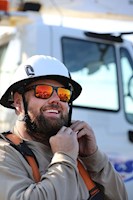 Type II + Non-Vented White Safety Helmet with Black FlexBrim (T2NWHFBBK - Action-8)