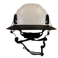 Type II + Non-Vented White Safety Helmet with Black FlexBrim (T2NWHFBBK - Front)