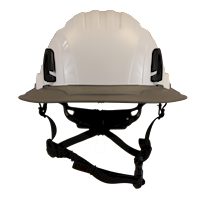 Type II + Non-Vented White Safety Helmet with Dove Gray FlexBrim (T2NWHFBDG - Front)