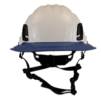 Type II + Non-Vented White Safety Helmet with Kentucky Blue FlexBrim (T2NWHFBKB - Front)