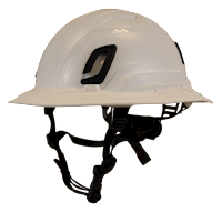 Type II + Non-Vented White Safety Helmet with White FlexBrim (T2NWHFBWH - Three Quarter View)