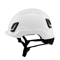 Type II + Non-Vented White Safety Helmet (T2NWH - Left)