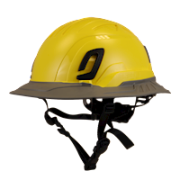 Type II + Non-Vented Yellow Safety Helmet with Dove Gray FlexBrim (T2NYLFBDG - Three Quarter View)