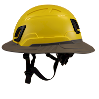 Type II + Non-Vented Yellow Safety Helmet with Dove Gray FlexBrim (T2NYLFBDG - Left)
