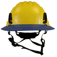 Type II + Non-Vented Yellow Safety Helmet with Kentucky Blue FlexBrim (T2NYLFBKB - Front)