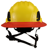 Type II + Non-Vented Yellow Safety Helmet with Red FlexBrim (T2NYLFBRD - Front)