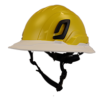 Type II + Non-Vented Yellow Safety Helmet with White FlexBrim (T2NYLFBWH - Three Quarter View)