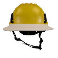 Type II + Non-Vented Yellow Safety Helmet with White FlexBrim (T2NYLFBWH - Front)