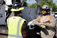 Type II + Vented Black Safety Helmet with Hi-Viz Yellow FlexBrim (T2VBKFBHY - Action-2)