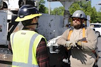 Type II + Vented Black Safety Helmet with Hi-Viz Yellow FlexBrim (T2VBKFBHY - Action-3)