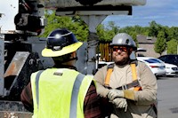 Type II + Vented Black Safety Helmet with Hi-Viz Yellow FlexBrim (T2VBKFBHY - Action-5)