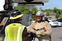Type II + Vented Black Safety Helmet with Hi-Viz Yellow FlexBrim (T2VBKFBHY - Action-8)