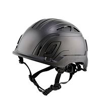 Type II + Vented Black Safety Helmet (T2VBK - Three Quarter View)