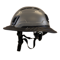 Type II + Vented Dove Gray Safety Helmet with Black FlexBrim (T2VDGFBBK - Left)