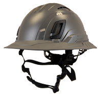 Type II + Vented Dove Gray Safety Helmet with Dove Gray FlexBrim (T2VDGFBDG - Three Quarter View)