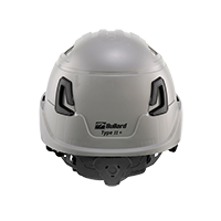 Type II + Vented Dove Gray Safety Helmet (T2VDG - Back)