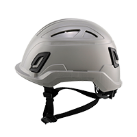 Type II + Vented Dove Gray Safety Helmet (T2VDG - Left)