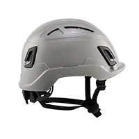Type II + Vented Dove Gray Safety Helmet (T2VDG - Right)