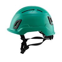 Type II + Vented Forest Green Safety Helmet with Mips Technology (T2VFGM - Left)