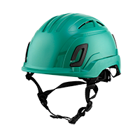 Type II + Vented Forest Green Safety Helmet (T2VFG - Three Quarter View)