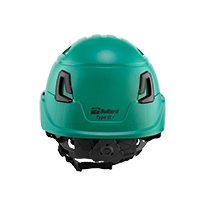 Type II + Vented Forest Green Safety Helmet (T2VFG - Back)