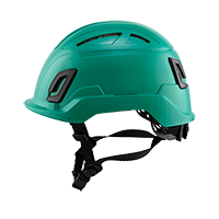 Type II + Vented Forest Green Safety Helmet (T2VFG - Left)