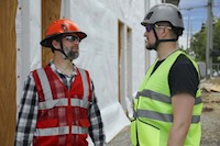 Type II + Vented Hi-Viz Orange Safety Helmet with Black FlexBrim (T2VHOFBBK - Action-1) - 2