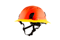Type II + Vented Hi-Viz Orange Safety Helmet with Hi-Viz Yellow FlexBrim (T2VHOFBHY - Pro-Three Quarter) - 2