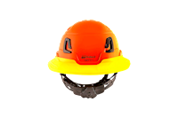 Type II + Vented Hi-Viz Orange Safety Helmet with Hi-Viz Yellow FlexBrim (T2VHOFBHY - Pro-Back)