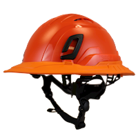 Type II + Vented Hi-Viz Orange Safety Helmet with Orange FlexBrim (T2VHOFBOR - Three Quarter View) - 2
