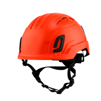 Type II + Vented Hi-Viz Orange Safety Helmet with Mips Technology (T2VHOM - Three Quarter View)