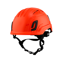 Type II + Vented Hi-Viz Orange Safety Helmet (T2VHO - Three Quarter View)