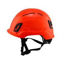 Type II + Vented Hi-Viz Orange Safety Helmet (T2VHO - Left)