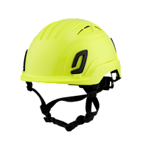 Type II + Vented Hi-Viz Yellow Safety Helmet with Mips Technology (T2VHYM - Three Quarter View)
