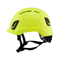 Type II + Vented Hi-Viz Yellow Safety Helmet with Mips Technology (T2VHYM - Left)