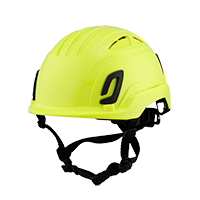 Type II + Vented Hi-Viz Yellow Safety Helmet (T2VHY - Three Quarter View)